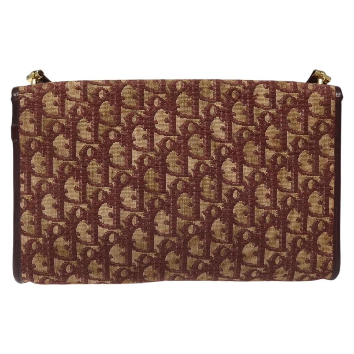 Christian Dior Vintage Trotter Flap Shoulder Bag Canvas, RED, CANVAS, Shoulder bag