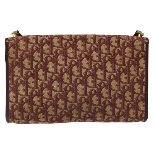 Christian Dior Vintage Trotter Flap Shoulder Bag Canvas, RED, CANVAS, Shoulder bag