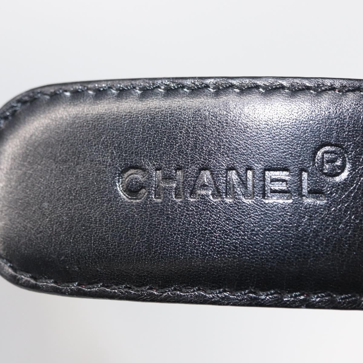 Chanel CC Belt Leather, BLACK, LEATHER, Belts