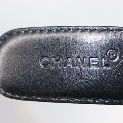 Chanel CC Belt Leather, BLACK, LEATHER, Belts