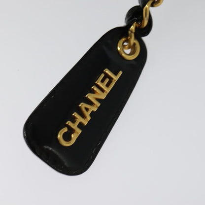 Chanel Vintage Square Front Pocket Camera Bag Quilted Patent, BLACK, LEATHER, Crossbody bag