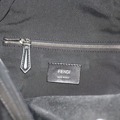 Fendi Front Pocket Monster Backpack Nylon and Leather, BLACK, NYLON, Backpack