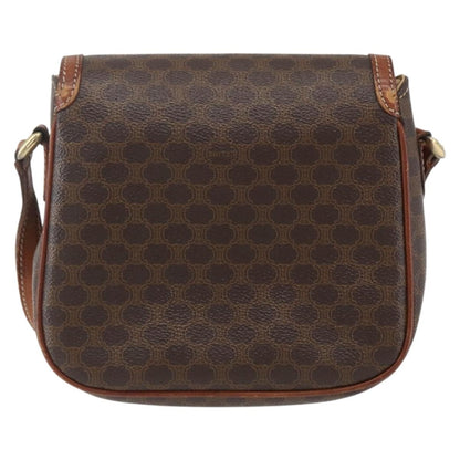 Celine Vintage Macadam Shoulder Bag Canvas and Leather, BROWN, CANVAS, Shoulder bag