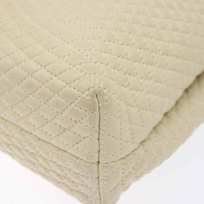 Bally Vintage Flap Handbag Quilted Leather, ECRU, LEATHER, Handbag