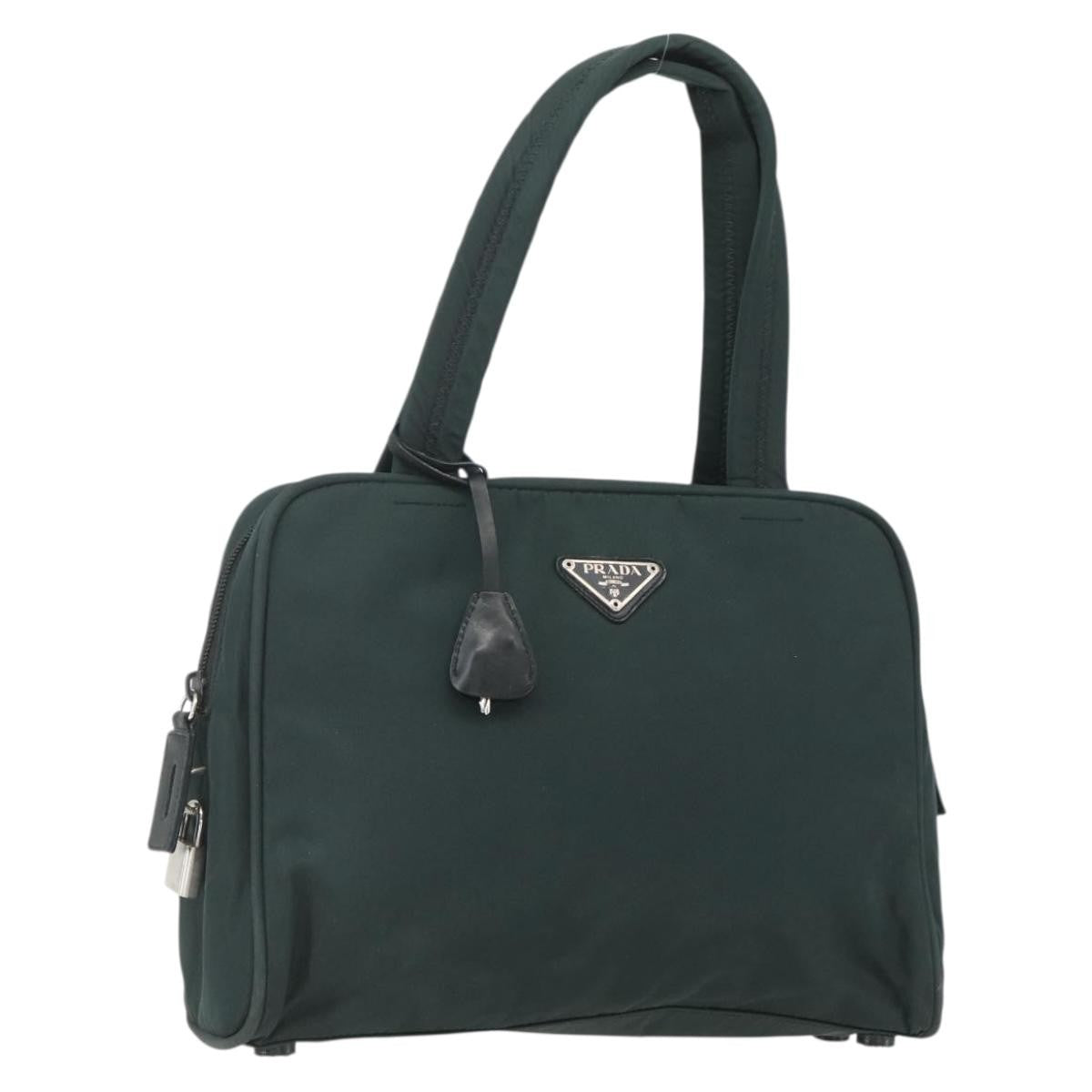 Prada Bowling Shoulder Bag Tessuto, GREEN, NYLON, Handbag