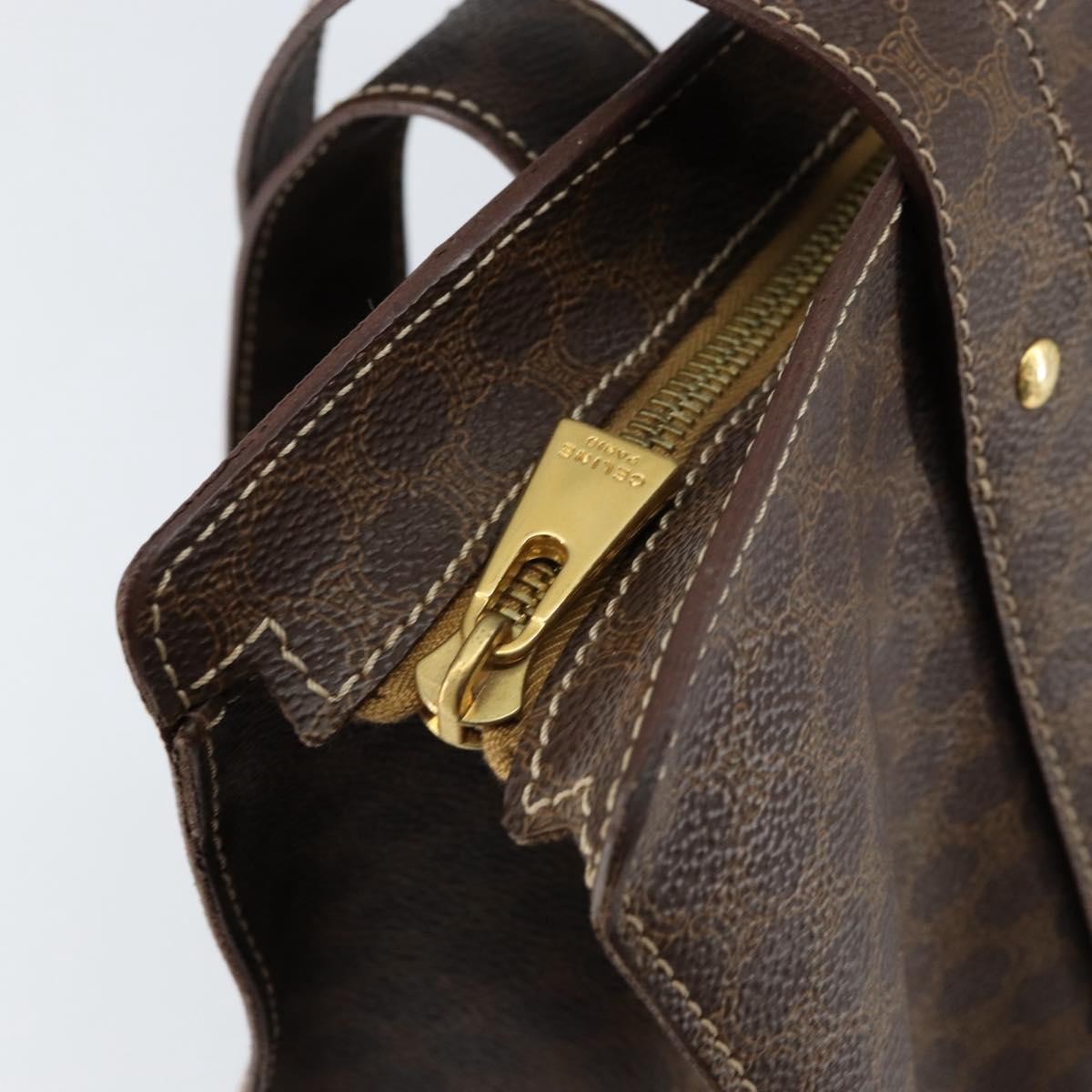 Celine Vintage Macadam Tote bag Canvas, BROWN, CANVAS, Tote bag