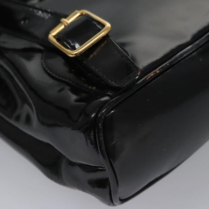 Gucci Vintage Bamboo Backpack Patent, BLACK, PATENT_LEATHER, Backpack