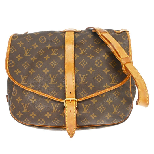 Louis Vuitton Saumur Handbag Monogram Canvas, Brown, Canvas, Shoulder Bag