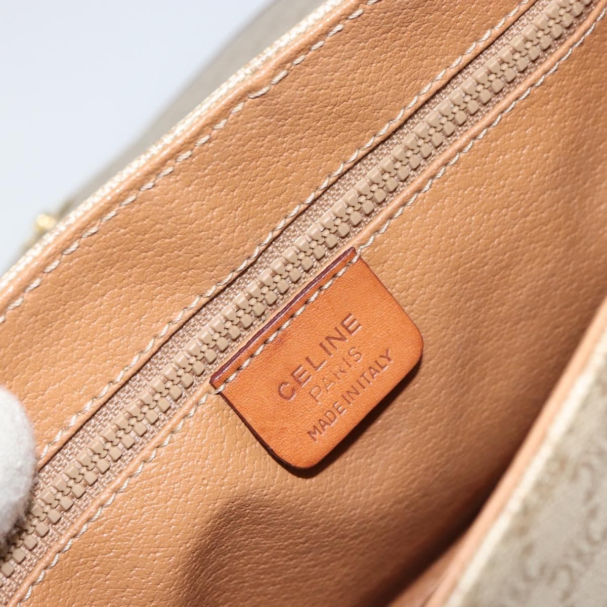 Celine Macadam Shoulder Bag PVC Leather, BEIGE, PVC, Shoulder bag