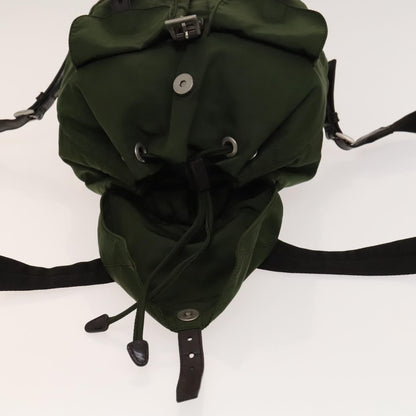 Prada Vela Double Front Pocket Backpack Tessuto with Saffiano Leather, KHAKI, NYLON, Backpack