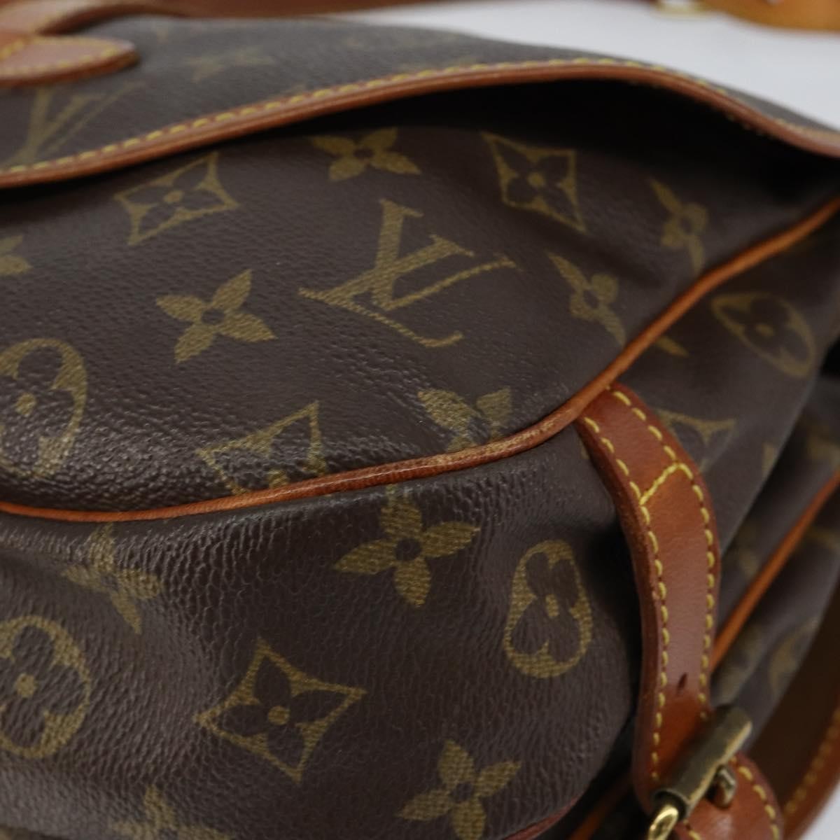 Louis Vuitton Saumur Handbag Monogram Canvas, BROWN, CANVAS, Shoulder bag