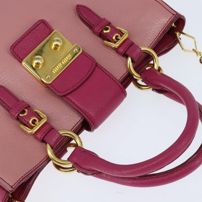 Miu Miu Madras Convertible Lock Tote Leather, PINK, LEATHER, Handbag
