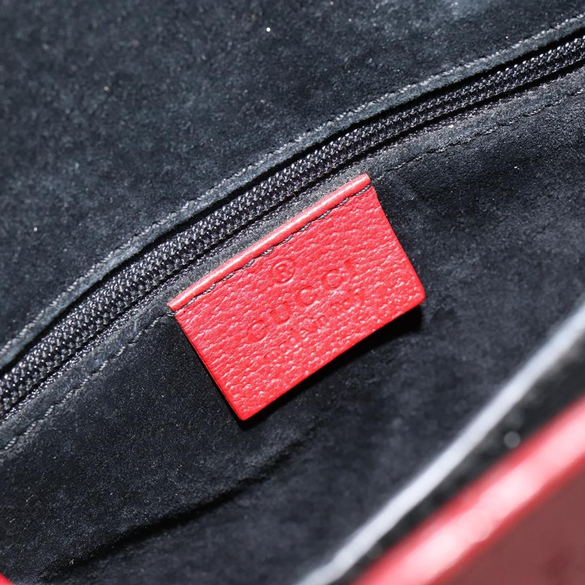 Gucci Vintage Bamboo Handle Bag Leather, RED, LEATHER, Handbag