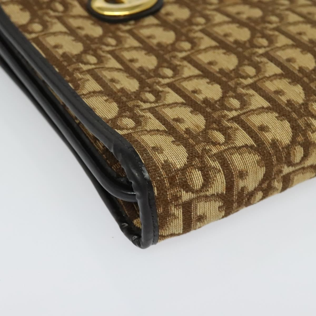 Christian Dior Vintage Trotter Handbag Canvas, BROWN, CANVAS, Handbag