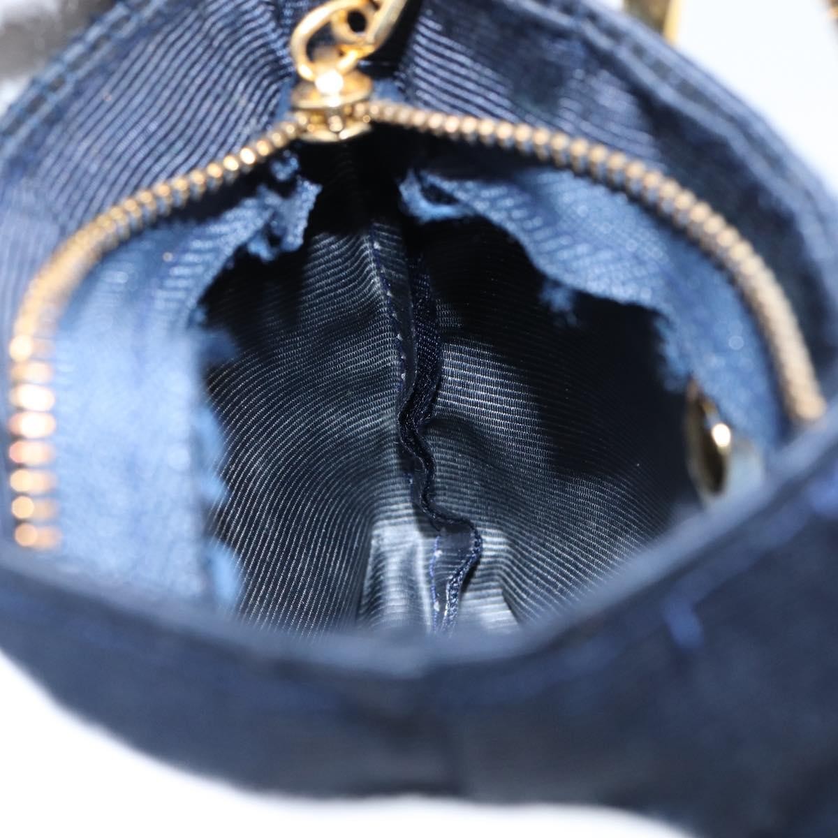 Celine Circle Logo Pouch Nylon, NAVY, NYLON, Clutche & pouche