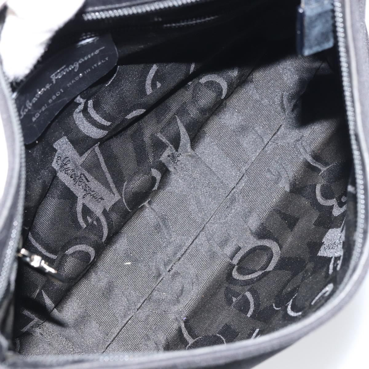 Salvatore Ferragamo Vala Shoulder Bag Nylon, BLACK, NYLON, Shoulder bag