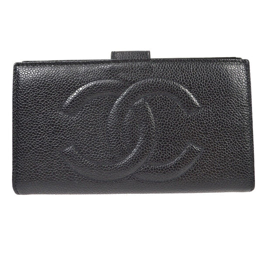 Chanel Timeless CC French Wallet Caviar, BLACK, LEATHER, Wallets