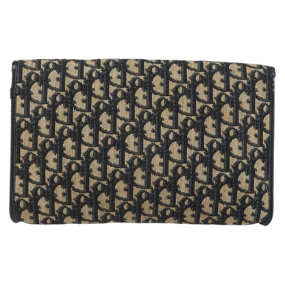 Christian Dior Vintage CD Chain Flap Shoulder Bag Diorissimo Canvas, NAVY, CANVAS, Shoulder bag