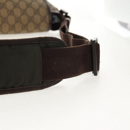 Gucci Interlocking G Messenger Bag GG Coated Canvas, BROWN, PVC, Crossbody bag