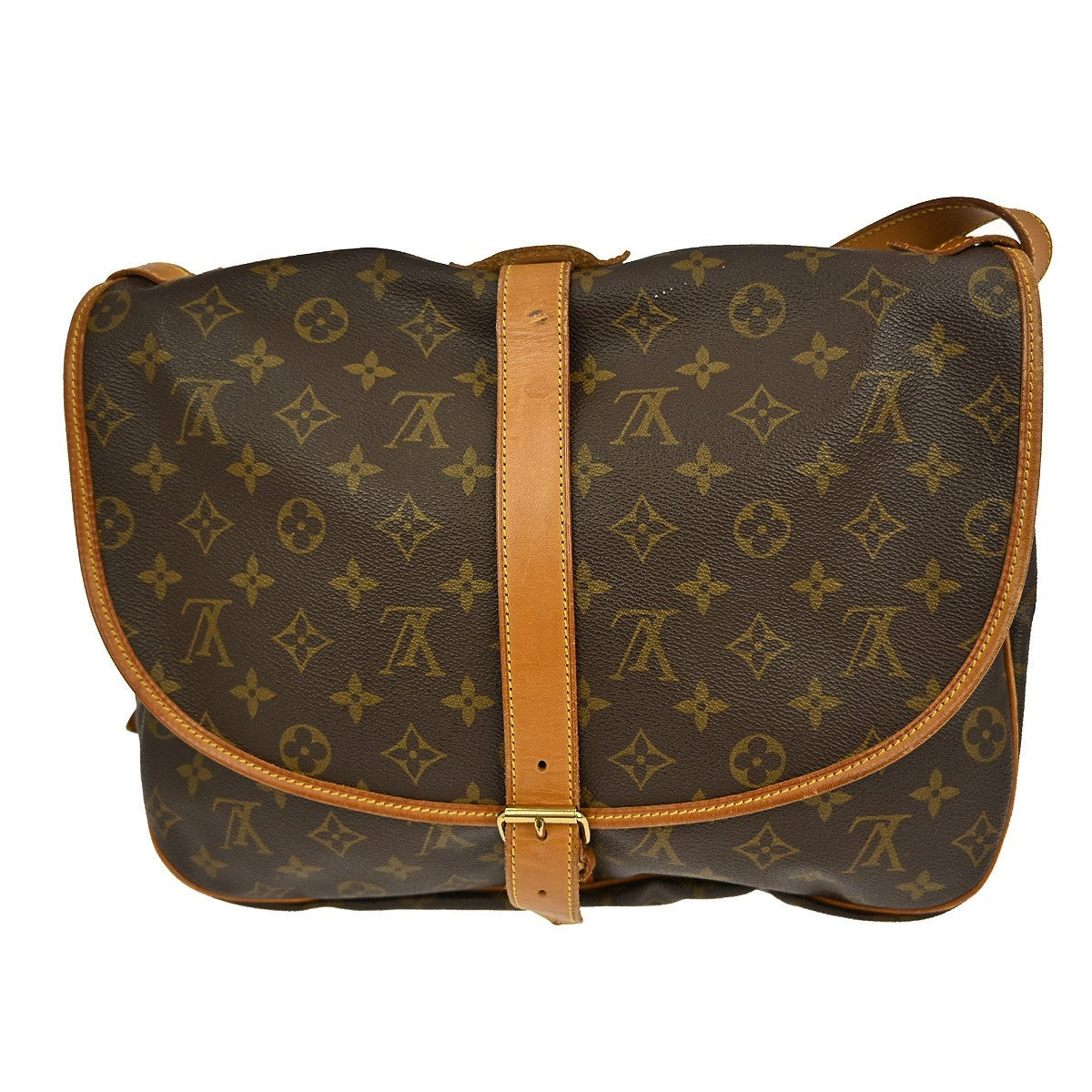 Louis Vuitton Saumur Handbag Monogram Canvas, BROWN, CANVAS, Shoulder bag