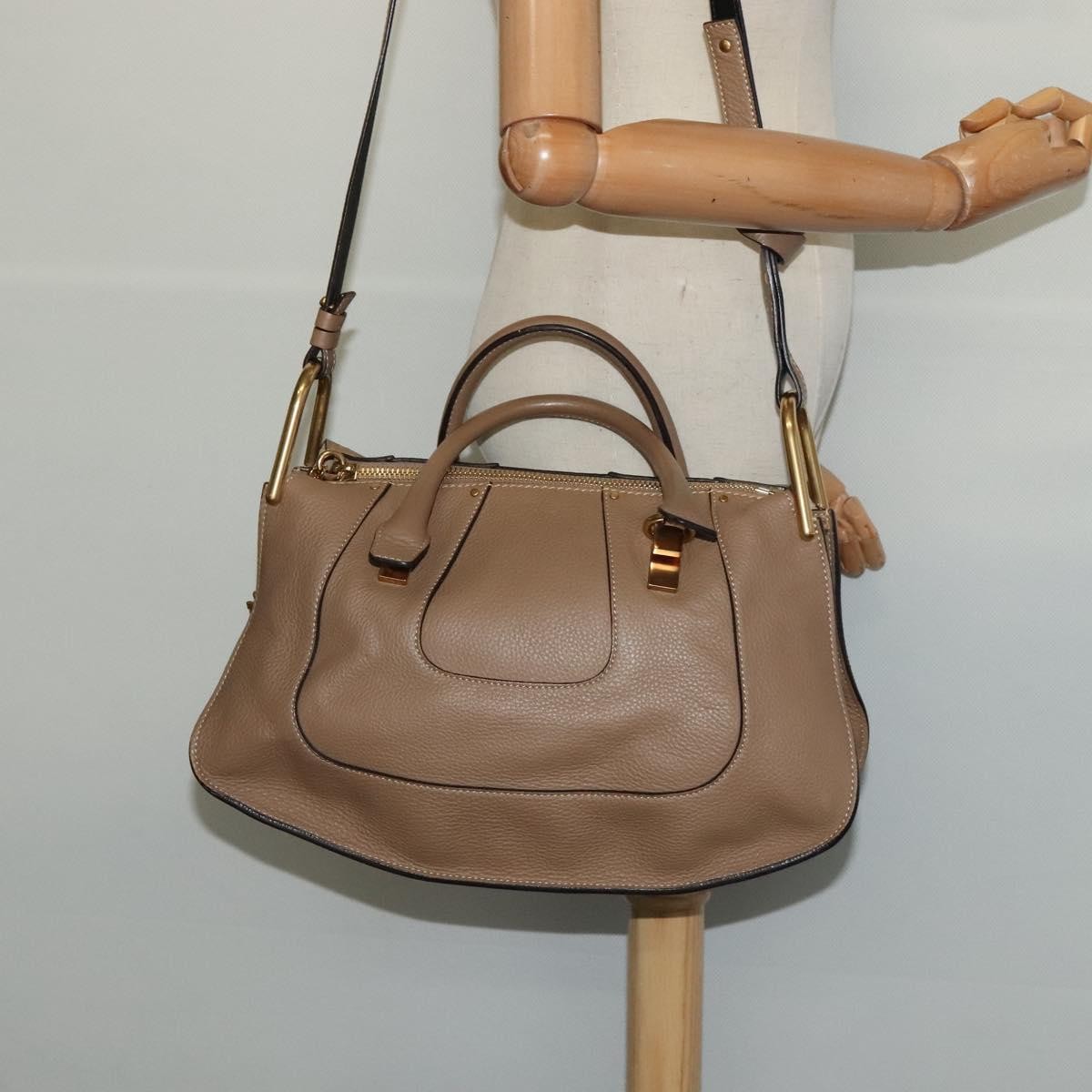 Chloe Hailey Bag Leather, BEIGE, LEATHER, Handbag