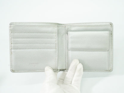 Chanel Coco bouton wallet Leather, SILVER, LEATHER, Wallets