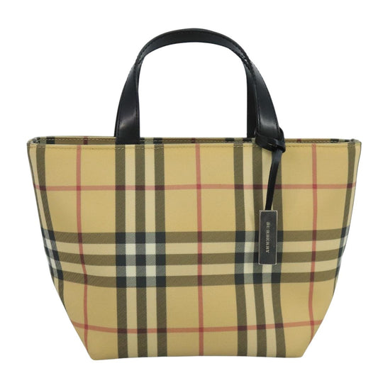 Burberry Nova Handbag Check Pattern, BEIGE, CANVAS, Handbag
