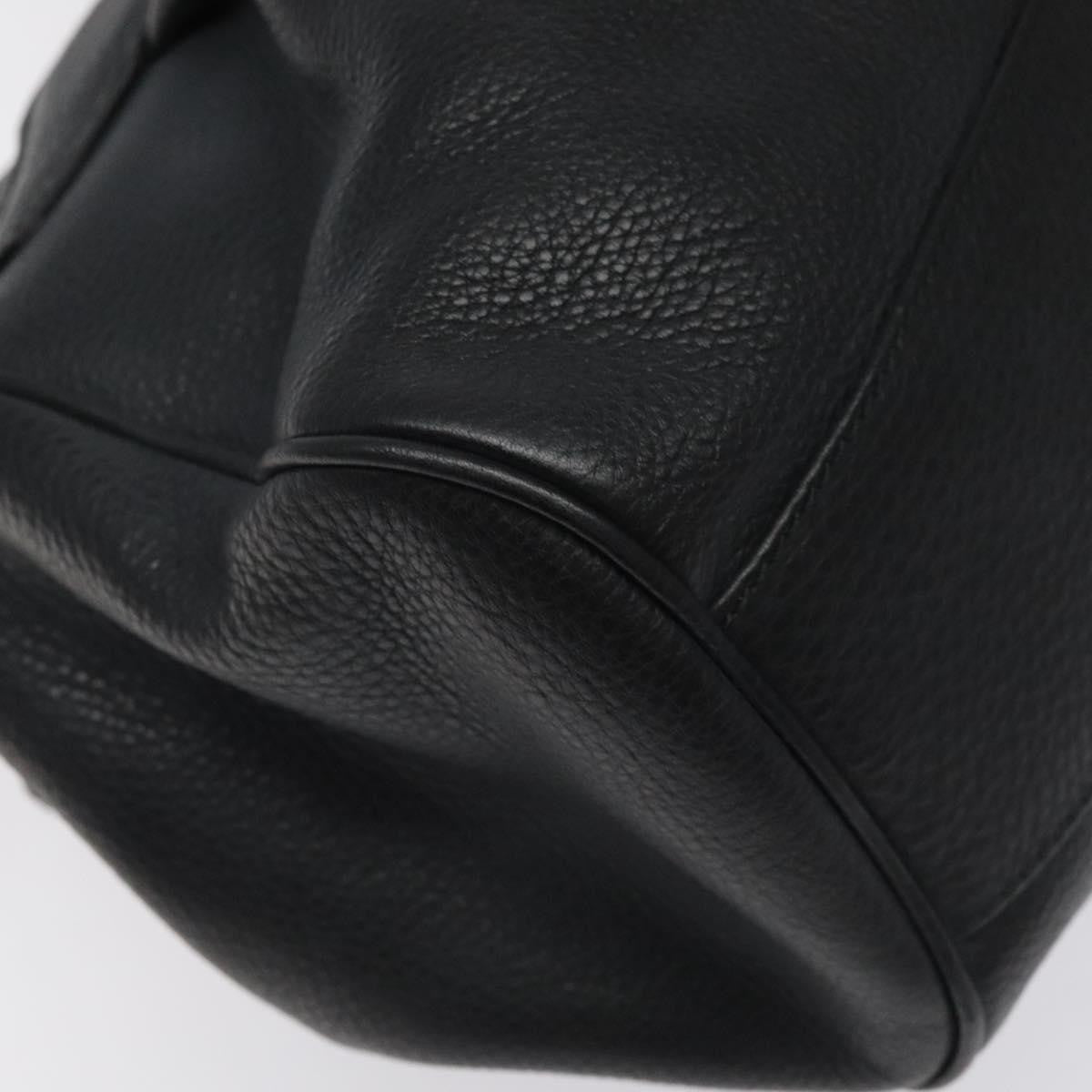 Salvatore Ferragamo Gancini handbag Leather, BLACK, LEATHER, Handbag