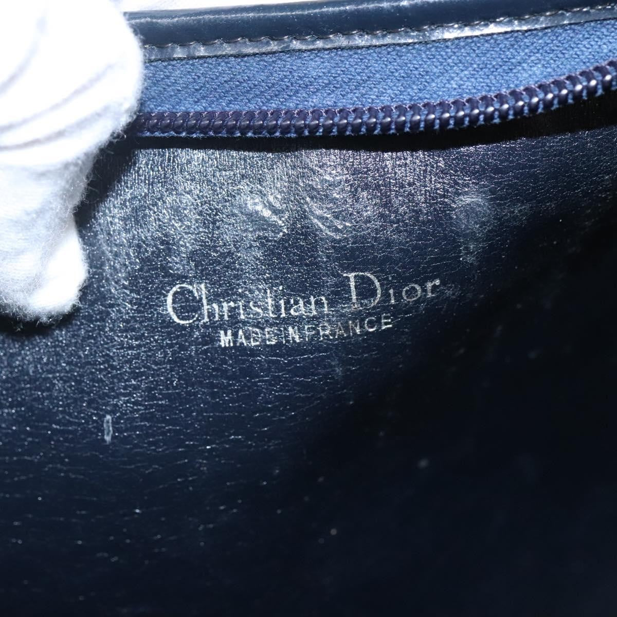 Christian Dior Vintage Trotter Shoulder Bag Canvas, NAVY, CANVAS, Shoulder bag