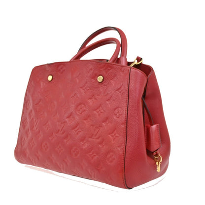 Louis Vuitton Montaigne Handbag Monogram Empreinte Leather, RED, LEATHER, Handbag