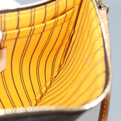 Louis Vuitton Neverfull Pochette Monogram Canvas, BROWN, CANVAS, Tote bag