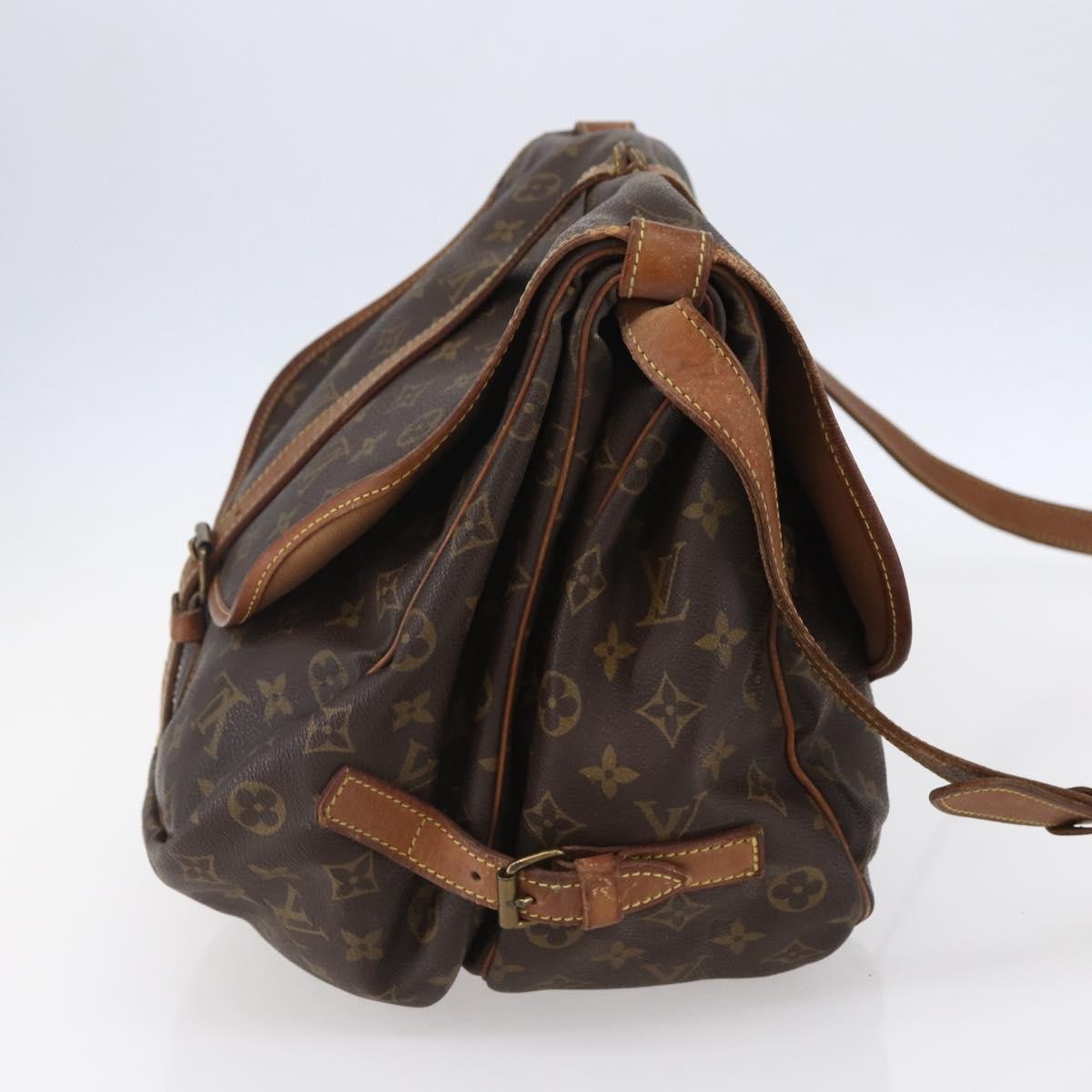 Louis Vuitton Saumur Handbag Monogram Canvas, BROWN, CANVAS, Shoulder bag