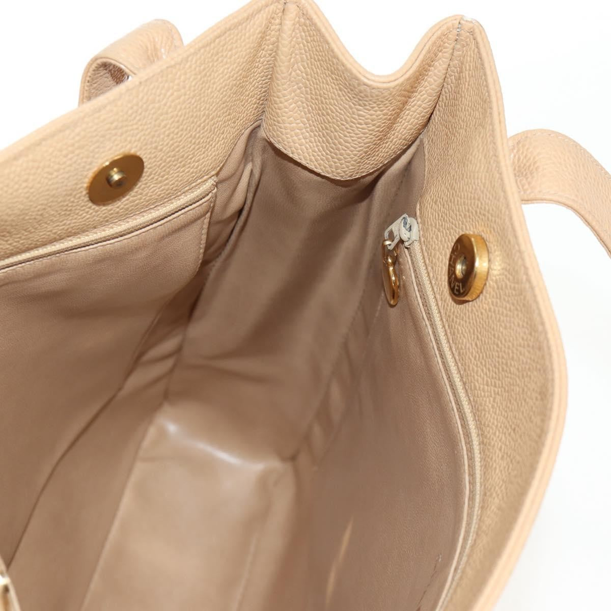 Chanel Coco Mark Leather, BEIGE, LEATHER, Handbag