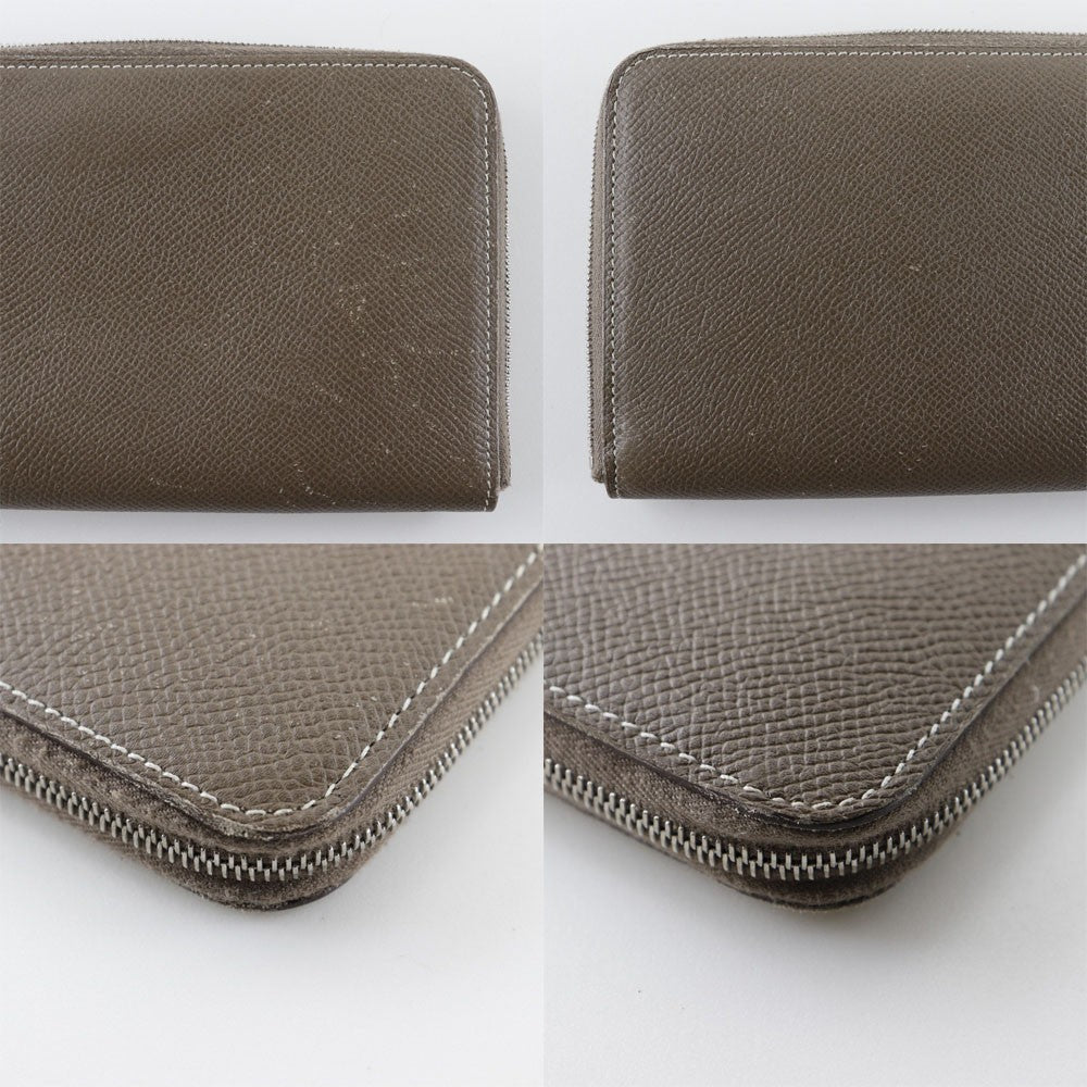 Hermes Azap Zip Around Wallet Epsom, GRAY, LEATHER, Wallets