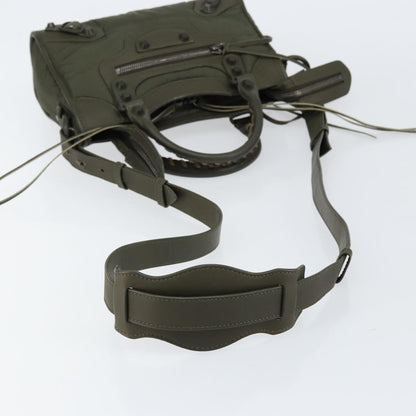 Balenciaga City Classic Studs Bag Leather, KHAKI, LEATHER, Handbag