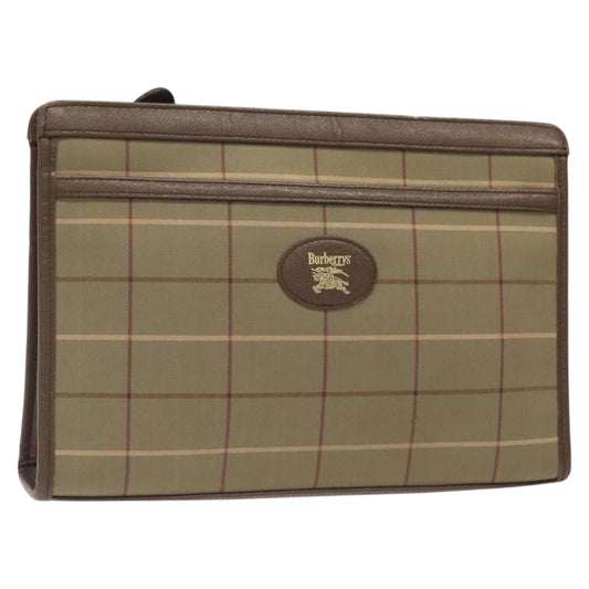 Burberry Nova check Pochette Canvas, BEIGE, CANVAS, Clutche & pouche