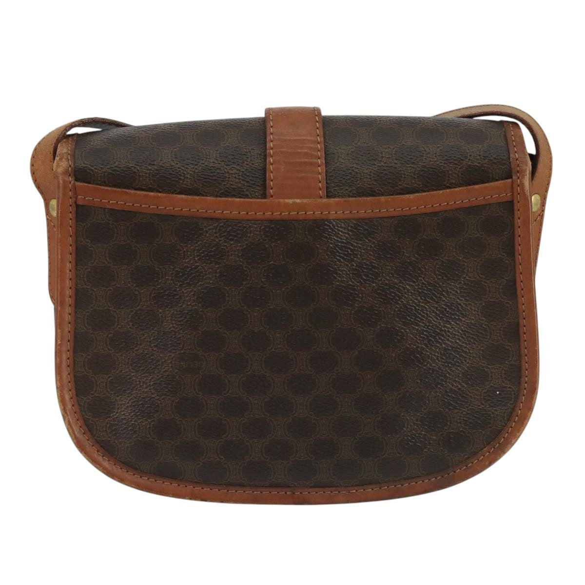 Celine Macadam Shoulder Bag PVC Leather, BROWN, CANVAS, Shoulder bag