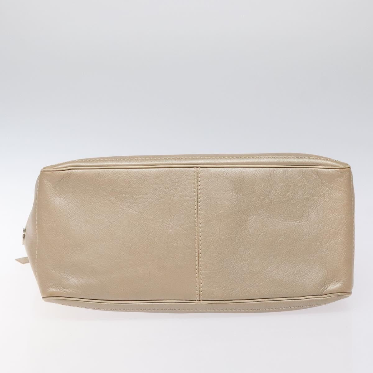 Celine Boogie Satchel Leather, GOLD, LEATHER, Handbag