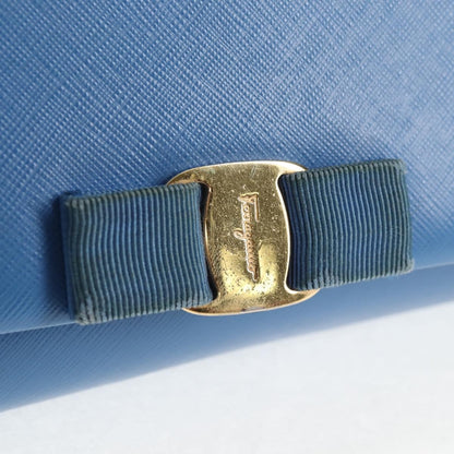 Salvatore Ferragamo Ginny Crossbody Bag Leather, BLUE, LEATHER, Shoulder bag