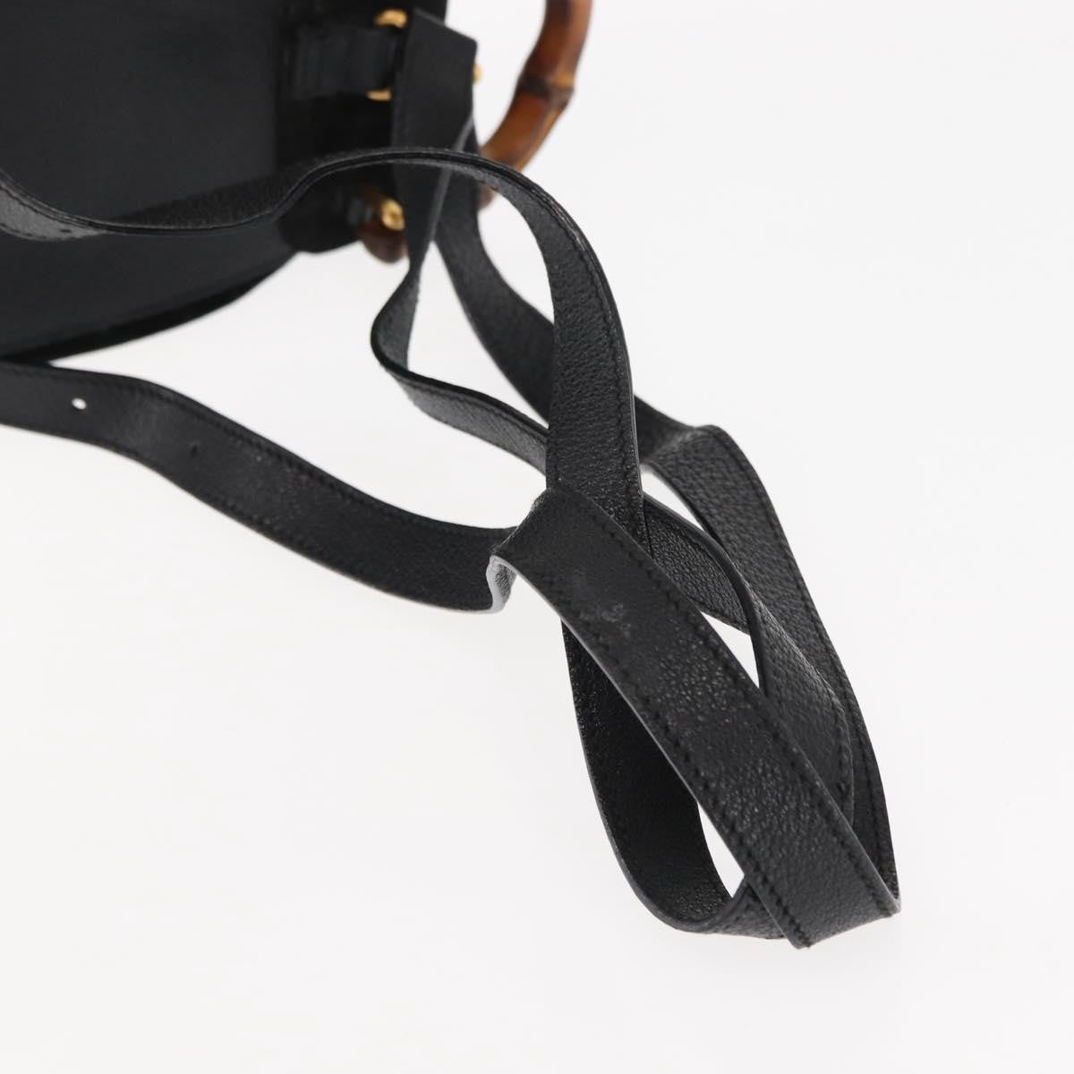 Gucci Vintage Bamboo Backpack Suede, BLACK, SUEDE, Backpack