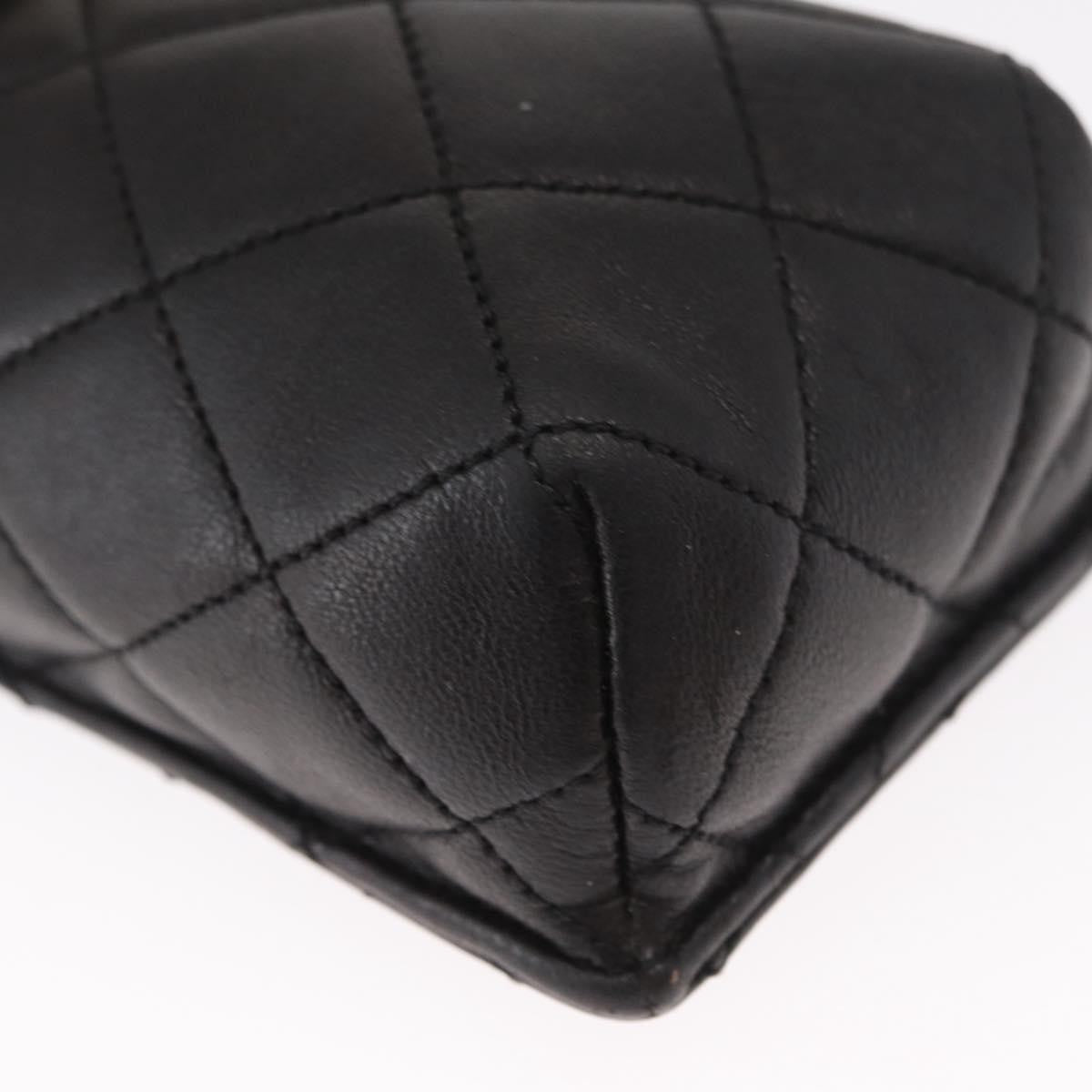 Chanel Chain Shoulder Bag Leather, BLACK, LEATHER, Shoulder bag