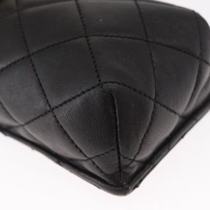 Chanel Chain Shoulder Bag Leather, BLACK, LEATHER, Shoulder bag