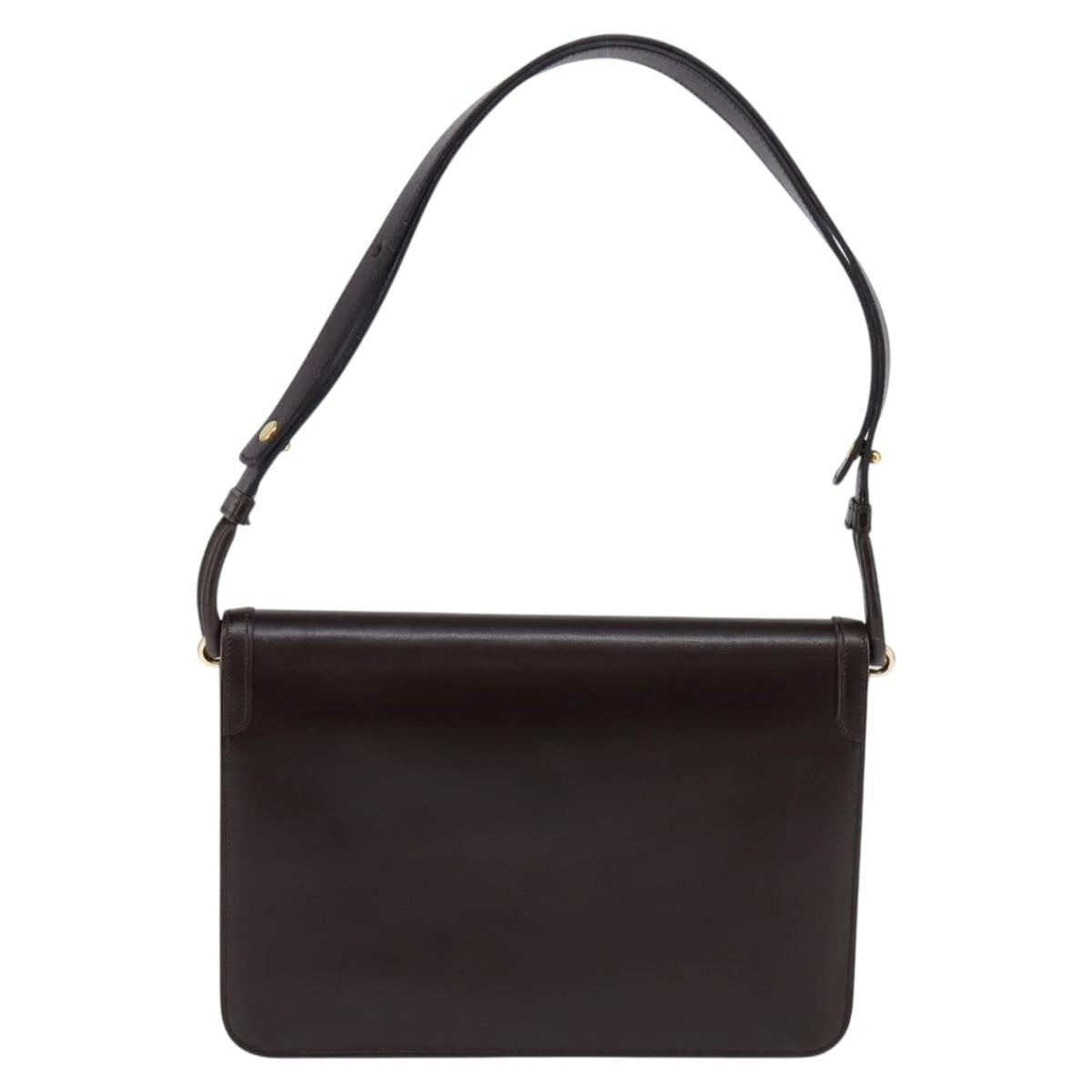 Christian Dior Flap Shoulder Bag Leather, BROWN, LEATHER, Shoulder bag