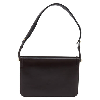 Christian Dior Flap Shoulder Bag Leather, BROWN, LEATHER, Shoulder bag