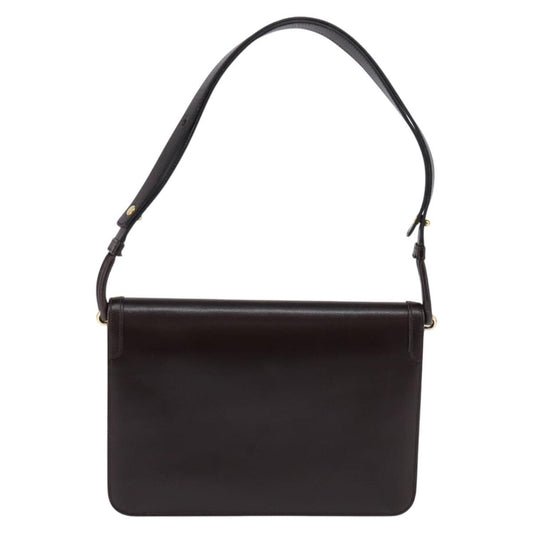 Christian Dior Flap Shoulder Bag Leather, BROWN, LEATHER, Shoulder bag