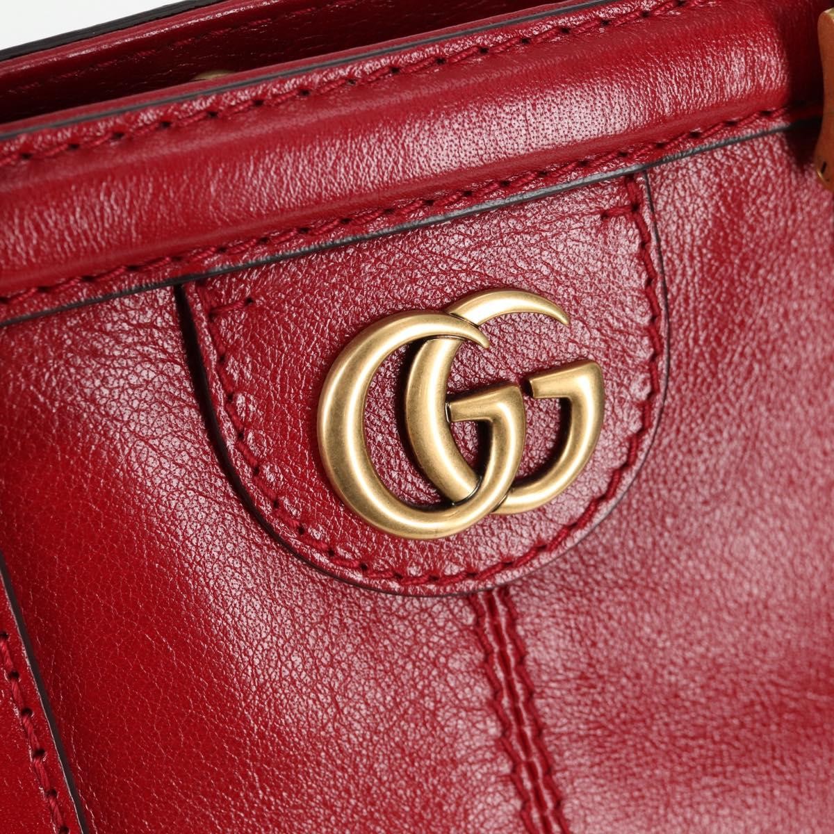 Gucci Rebelle leather red leather, RED, LEATHER, Handbag
