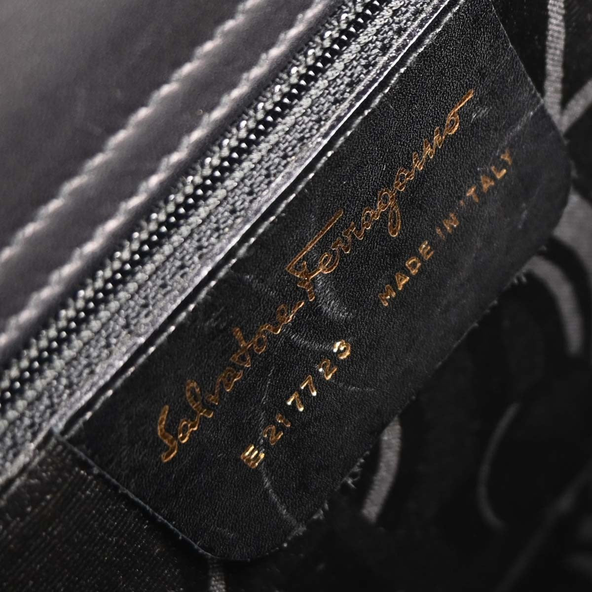 Salvatore Ferragamo Vintage Shoulder Bag Leather, BLACK, LEATHER, Shoulder bag