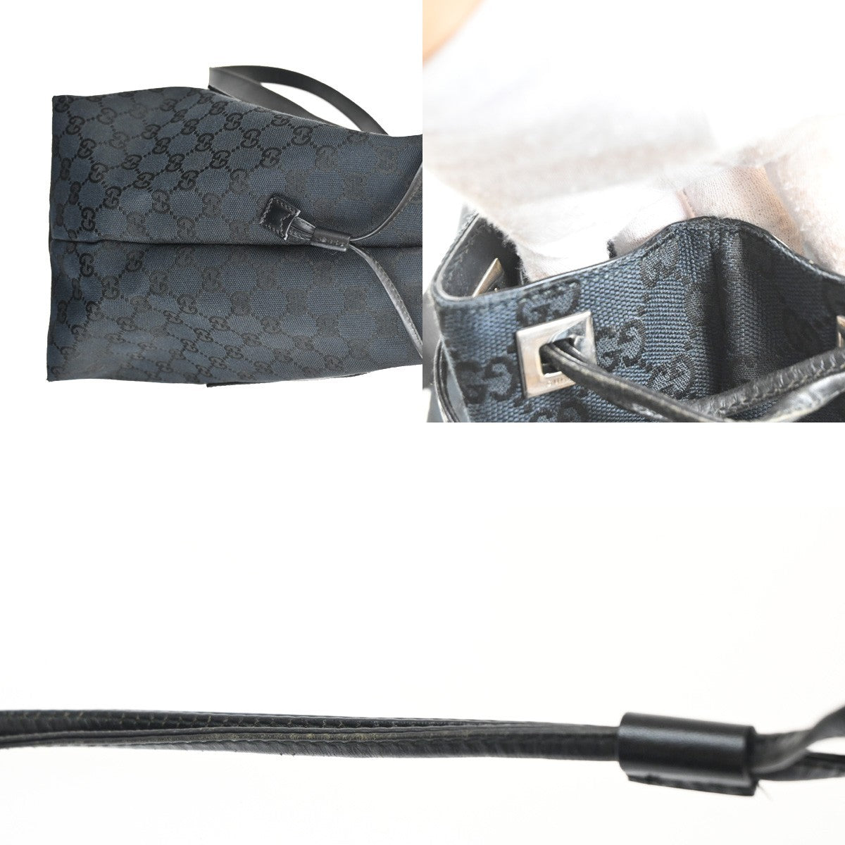 Gucci Vintage tote GG Canvas, BLACK, CANVAS, Tote bag