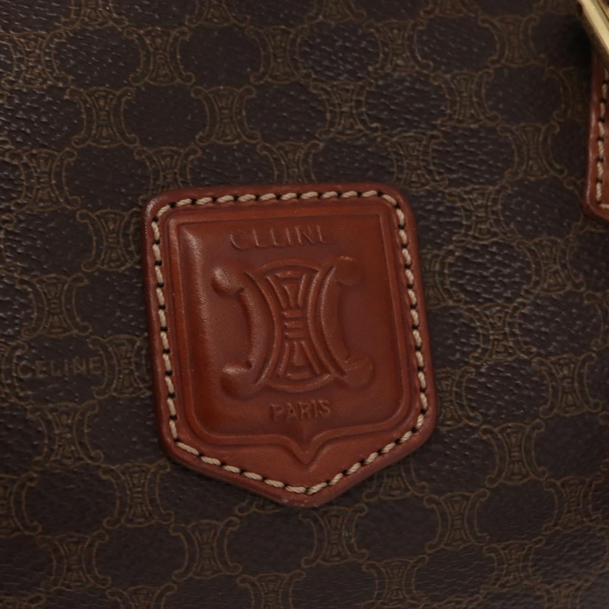 Celine Macadam Handbag Macadam with leather, BROWN, CANVAS, Handbag