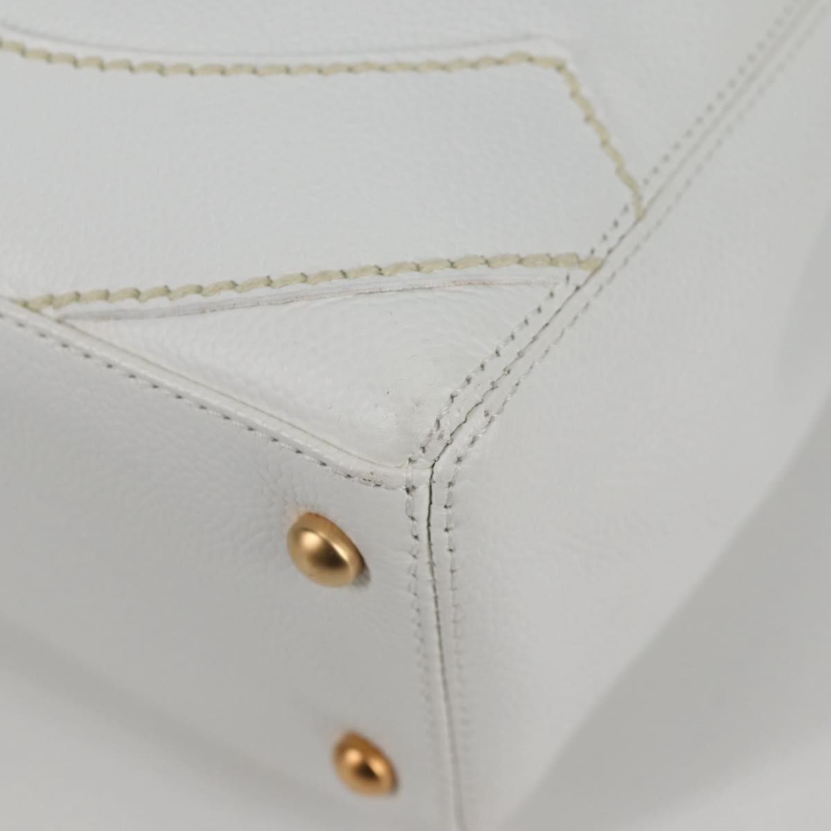 Chanel CC Stitch Tote Caviar, WHITE, LEATHER, Handbag